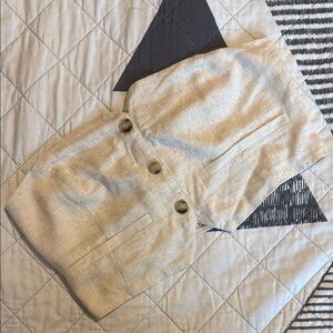 Beige Tuxedo Tube Top